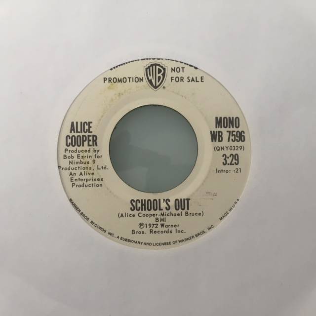 School's Out / School's Out - USA / Single / Promo - 1st Pressing / WB7596