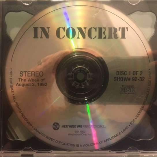 Westwood One / In Concert - USA / CD /  AUGUST 3 1992 / 92-32